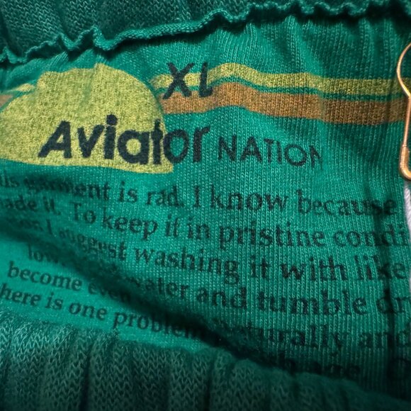 Aviator Nation Bolt stitch repeat sweatpants kelly green/blue Men's (unisex) NWT - Picture 3 of 5